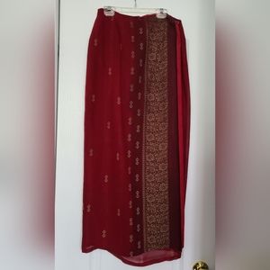 Ankle length straight wrap skirt